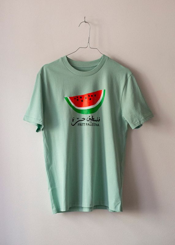 Silketrykket T-skjorte - vannmelon, grønn