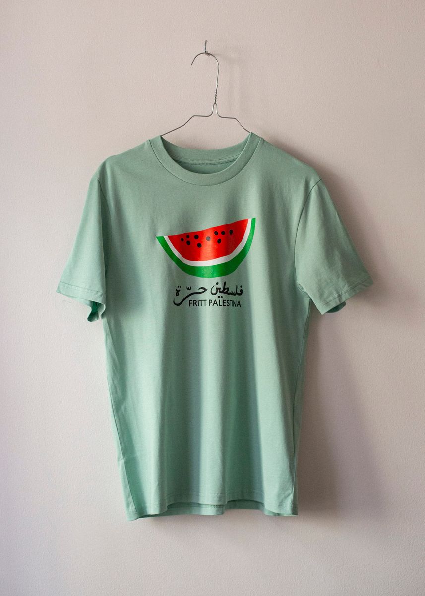 Silketrykket T-skjorte - vannmelon, grønn