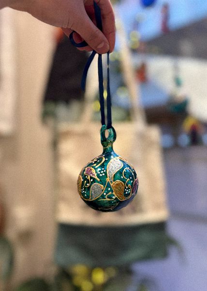 Hovedbilde Liten malt glasskule, grønn