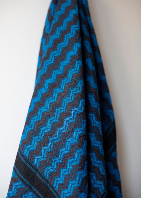 Stor keffiyeh, blå og brun